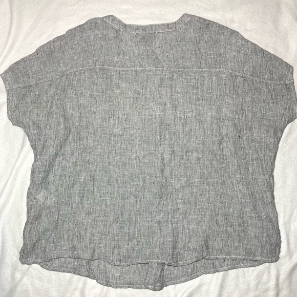 100% Linen Smock Lagenlook Tunic Top Batwing Sleeves Button Front Detail Size Sm - Picture 4 of 8